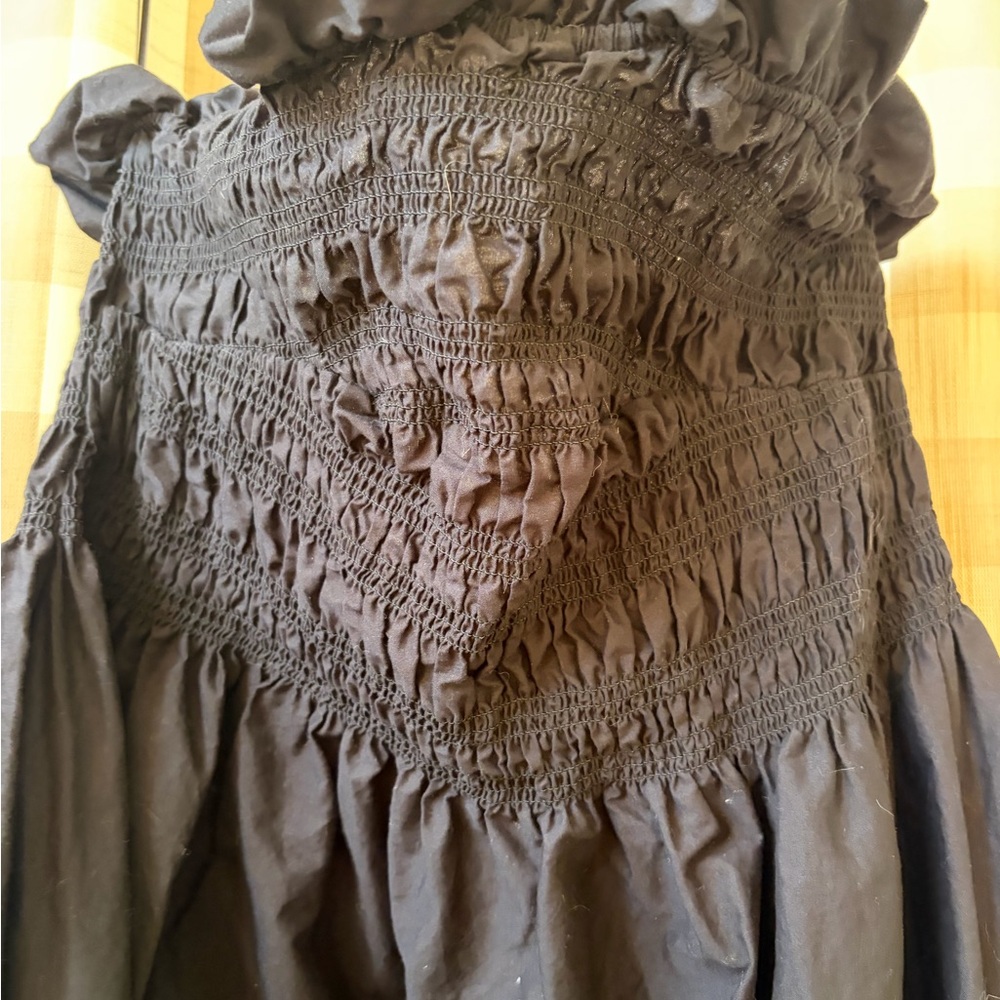H&M Black Strapless Smocked Yoke Sundress - Picture 2 of 3